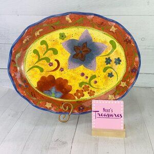 Certified International Sue Zipkin SPICEWOOD Floral Large Oval Serving Platter